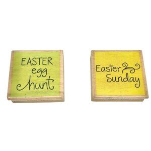 Easter 2 Piece Stamp Bundle Egg Hunt Sunday Script Crafting Decorating